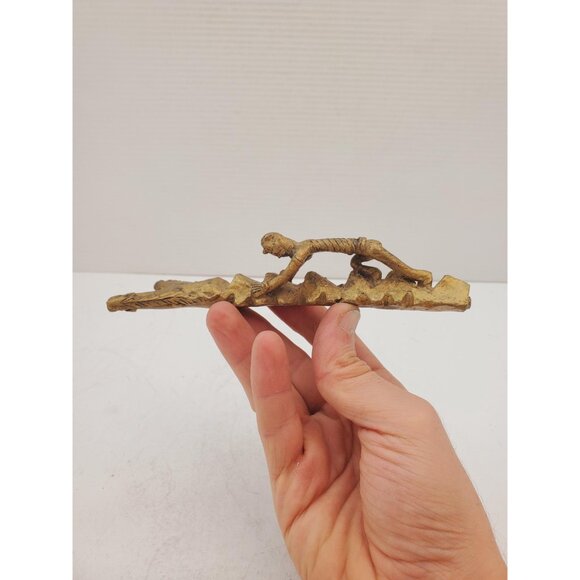 Vintage Brass man climbing tree Brass- home Decor- handmade Art- Design-… - Picture 10 of 10